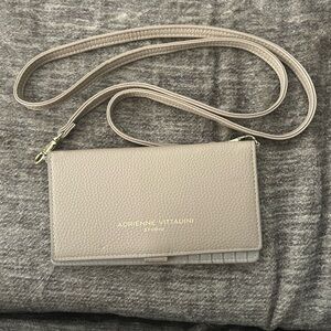 Adrienne Vittadini Taupe Crossbody Wallet